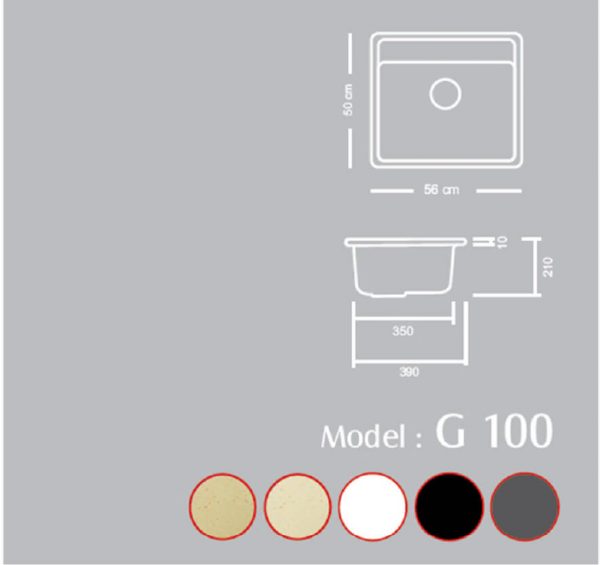 مشخصات و قیمت خرید سینک گرانیتی گرانیکو مدل G100