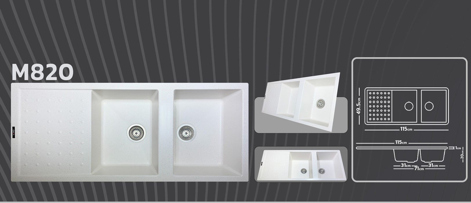 سینک گرانیتی ونسی مدل m820