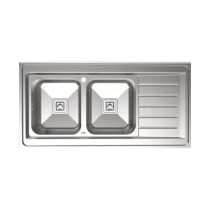 سینک دو لگن روکار استیل کن مدل 9102s